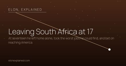 Leaving South Africa at 17